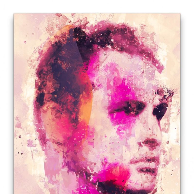 Marlon Brando Porträt Abstrakt Kunst Filmlegende Farbenfroh 60x90cm Leinwandbild