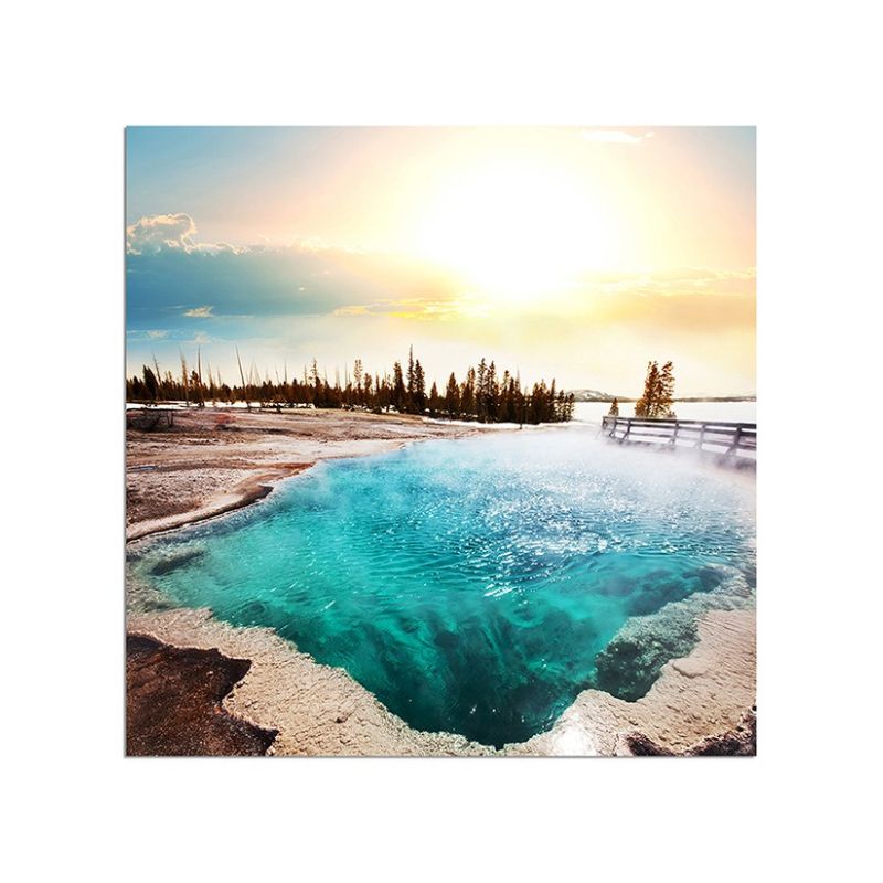 80x80cm Thermalquelle Yellowstone Landschaft Wasser