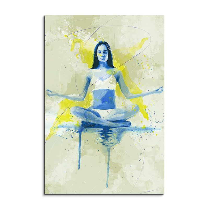 Yoga 90x60cm SPORTBILDER Paul Sinus Art Splash Art Wandbild Aquarell Art