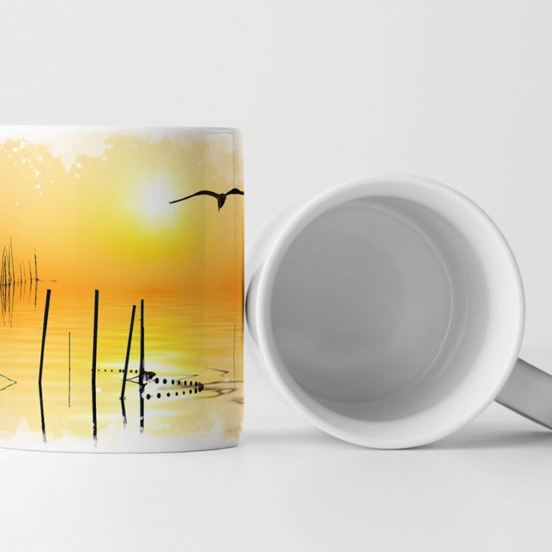 Tasse Geschenk Landschaftsfotografie – Wundervolles Sonnenlicht am Pier