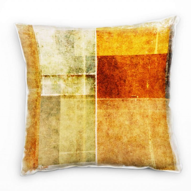 Abstrakt, orange, rot, blau, Rechtecke Deko Kissen 40x40cm für Couch Sofa Lounge Zierkissen