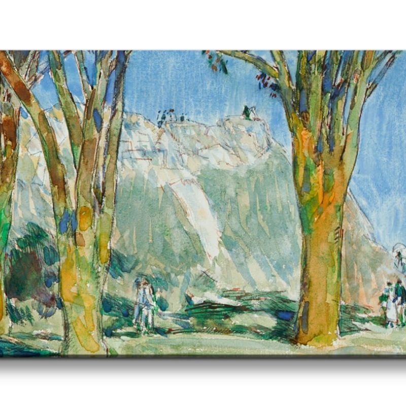 Remaster 120x60cm Frederick Childe Hassam berühmtes Wandbild Castle Island Bäume Küste Natur