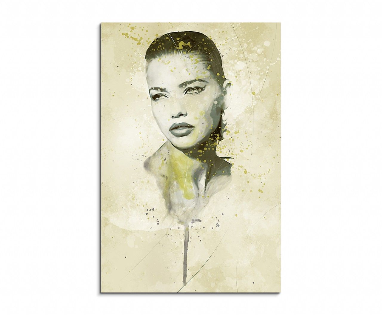 Adriana Lima I Aqua 90x60cm Wandbild Aquarell Art