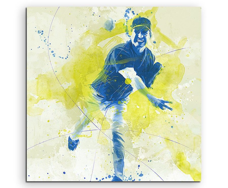 Baseball 60x60cm SPORTBILDER Paul Sinus Art Splash Art Wandbild Aquarell Art