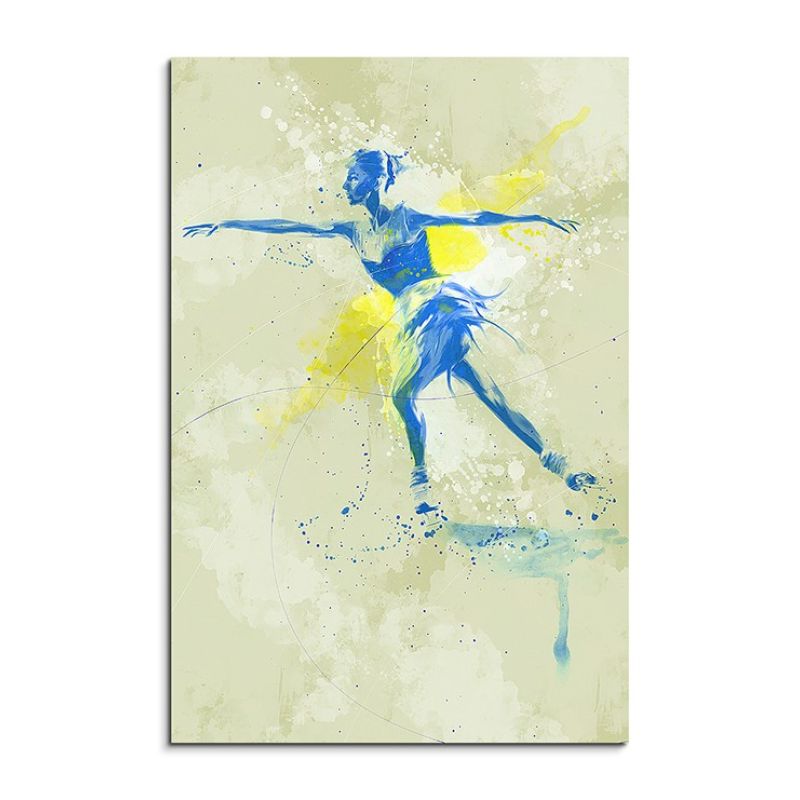 Eiskunstlauf II 90x60cm SPORTBILDER Paul Sinus Art Splash Art Wandbild Aquarell Art