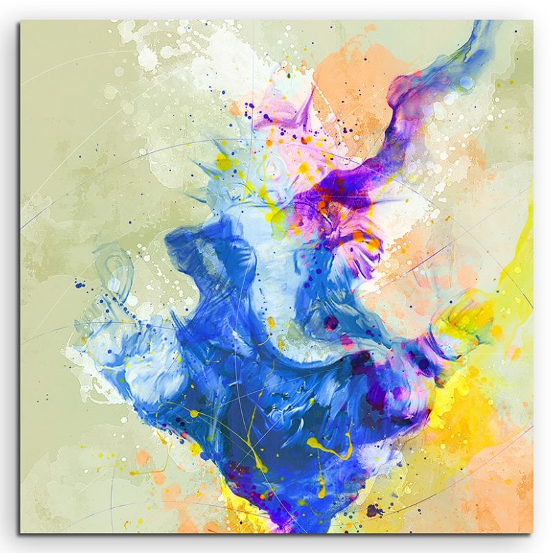 Ganesha I 60x60cm Aquarell Art Leinwandbild