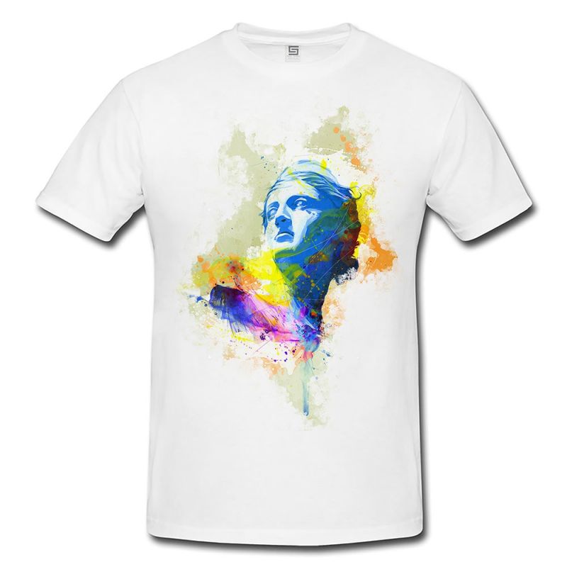 Griechische Statue II Herren T- Shirt , Stylisch aus Paul Sinus Aquarell Color