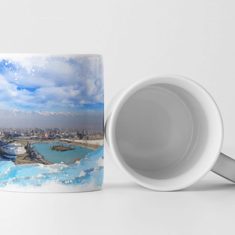 Tasse Geschenk Landschaftsfotografie – Stadt in blauer Tallage