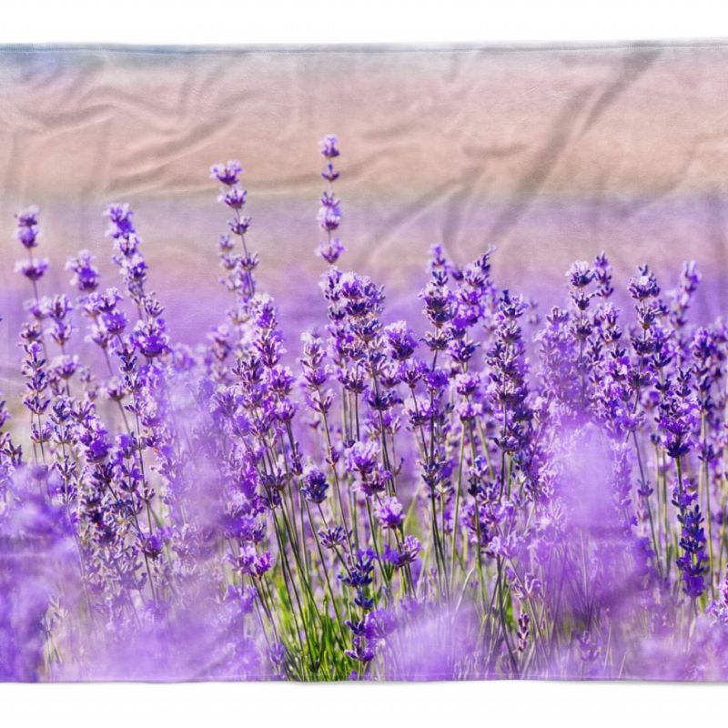 Handtuch Strandhandtuch Saunatuch Kuscheldecke  mit Fotomotiv Sommer Lavendelfel