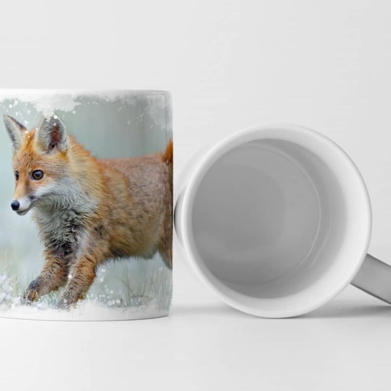 Tasse Geschenk Tierfotografie – laufender Fuchs