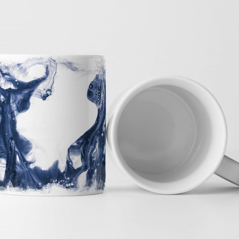 Tasse Geschenk Blau weiß – Moderne Kunst