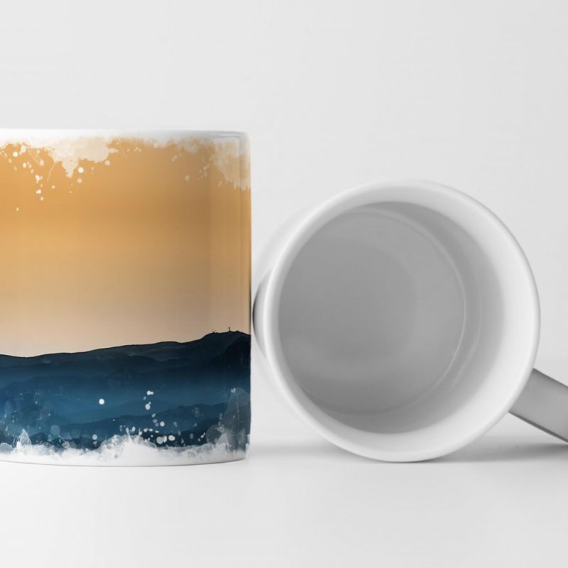 Tasse Geschenk Silhouette von Bergen in Spanien