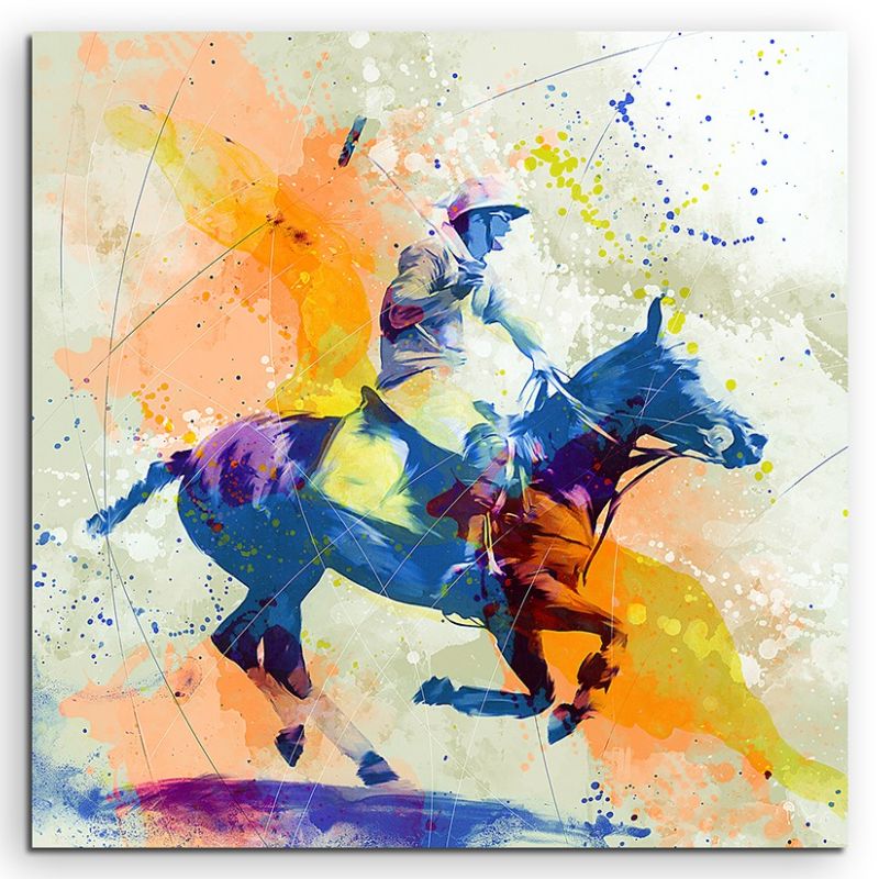 Polo 60x60cm Aquarell Art Leinwandbild