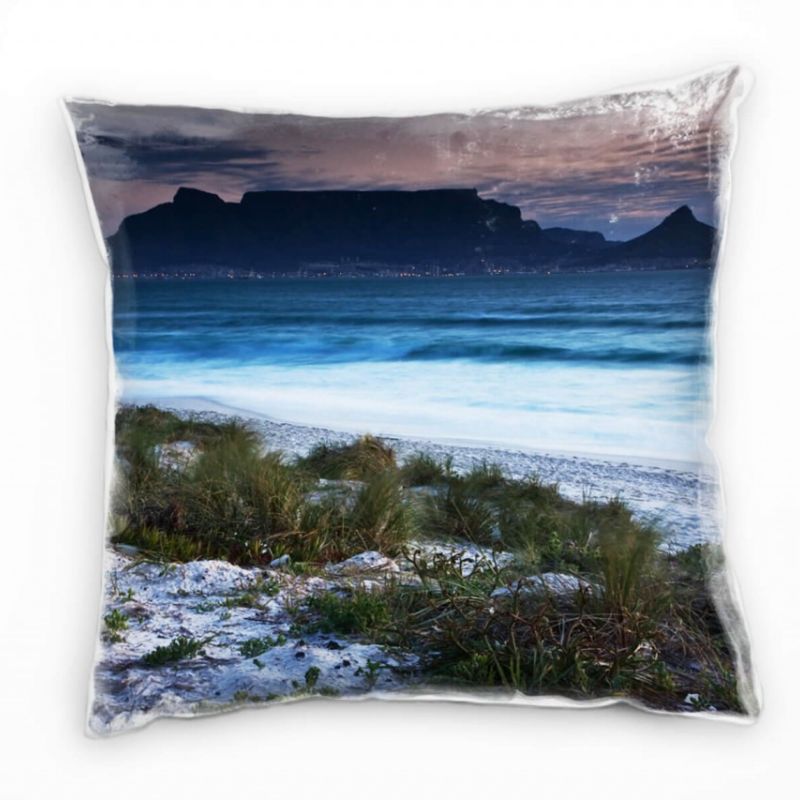 Landschaft, Meer, blau, grün, Kapstadt, Abend, Südafrika Deko Kissen 40x40cm für Couch Sofa Lounge Z