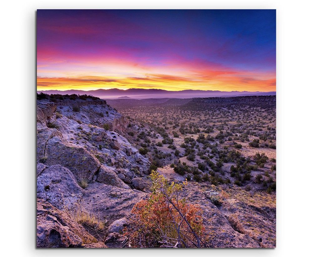 Landschaftsfotografie – Sonnenaufgang,  Bandelier National Monument auf Leinwand