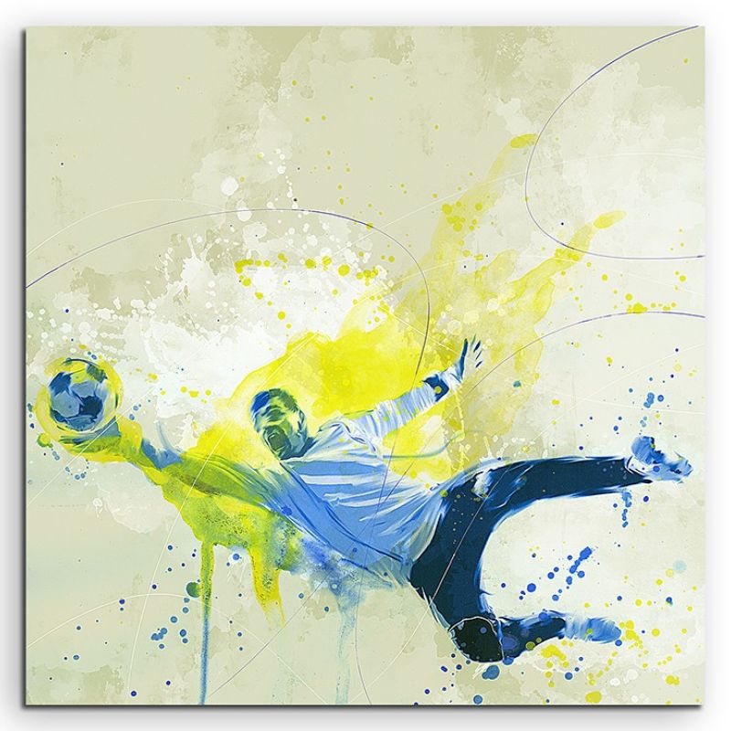 Fussball Torwart 60x60cm SPORTBILDER Paul Sinus Art Splash Art Wandbild Aquarell Art