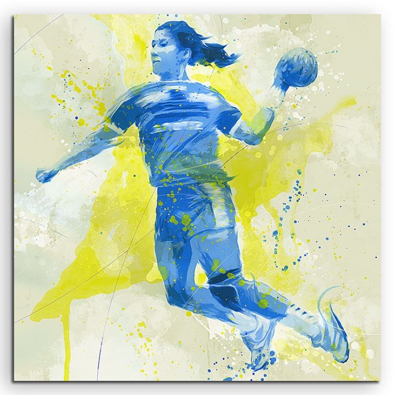 Handball I 60x60cm SPORTBILDER Paul Sinus Art Splash Art Wandbild Aquarell Art