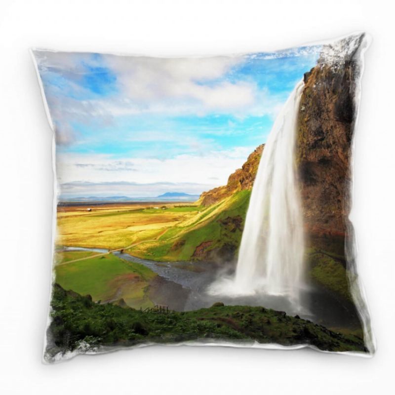 Landschaften, Natur, Berge, bewölkt, blauer Himmel Deko Kissen 40x40cm für Couch Sofa Lounge Zierkis