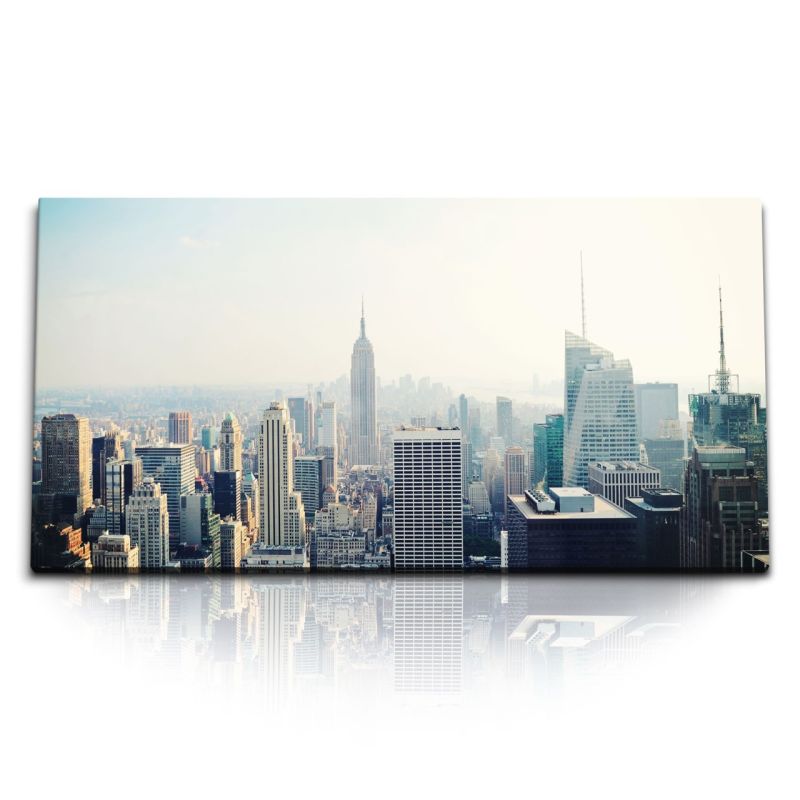 Kunstdruck Bilder 120x60cm New York Skyline Hochhäuser Wolkenkratzer