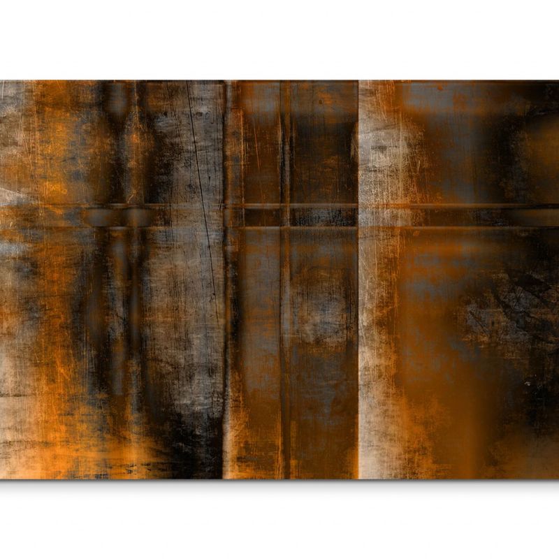 120x80cm Wandbild Kunst abstrakt braun orange grau