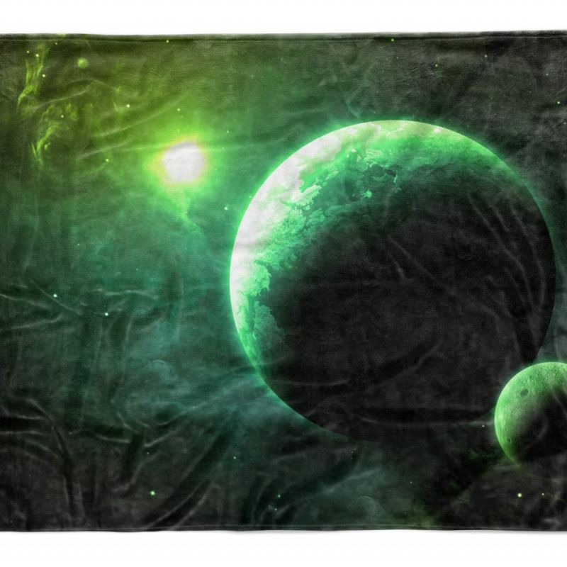 Handtuch Strandhandtuch Saunatuch Kuscheldecke  mit Fotomotiv Planeten Sterne We