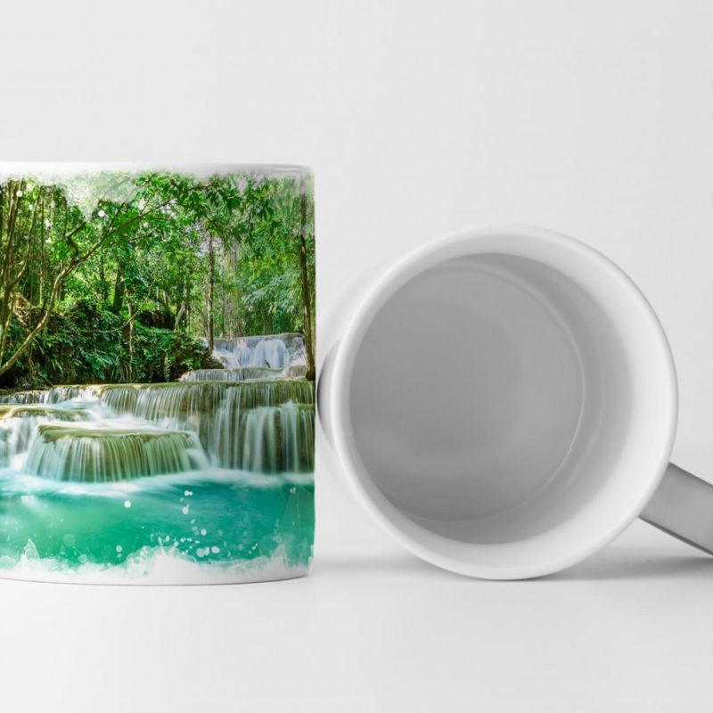 Tasse Geschenk Nationalpark mit Wasserfall – Naturfotografie Thailand