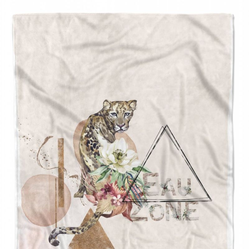 Handtuch Strandhandtuch Saunatuch Kuscheldecke  Jaguar Raubkatze Aquarel