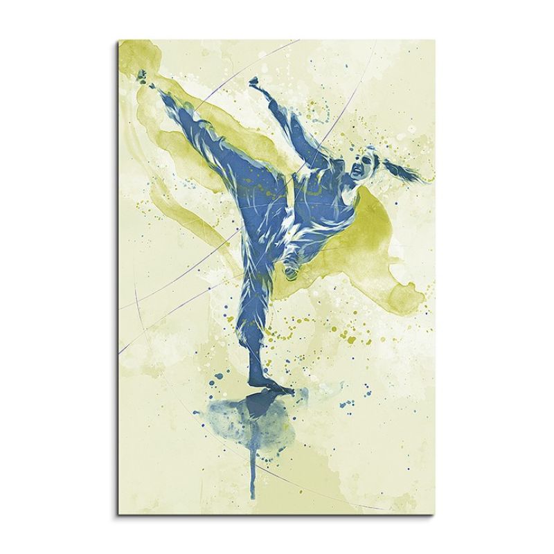 Karate 90x60cm SPORTBILDER Paul Sinus Art Splash Art Wandbild Aquarell Art