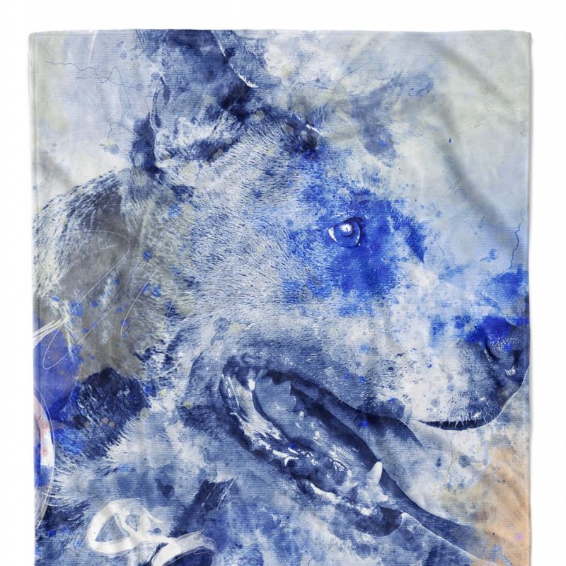 Handtuch Strandhandtuch Saunatuch Kuscheldecke SplashArt Tier Serie Kunstvoll Dog Motiv