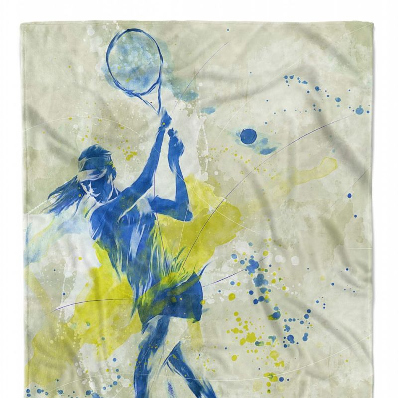 SplashArt Sport Handtuch Strandhandtuch Saunatuch Kuscheldecke Kunstvoll Tennis III Sport