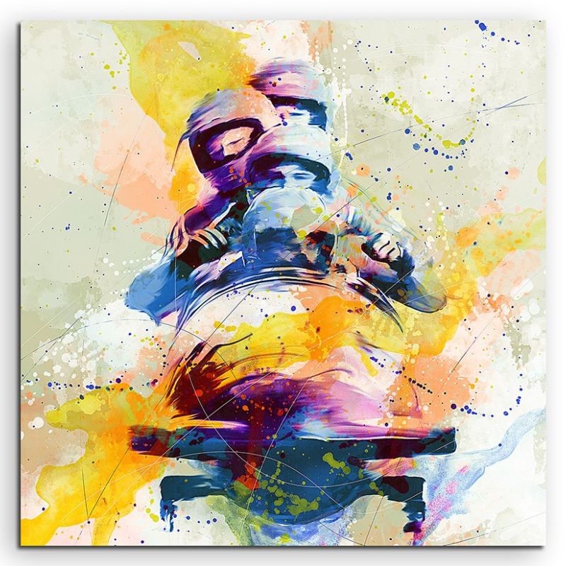 Bobsport 60x60cm Aquarell Art Leinwandbild