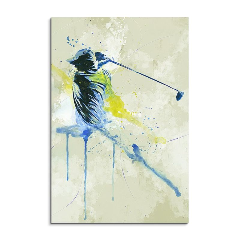 Golf 90x60cm SPORTBILDER Paul Sinus Art Splash Art Wandbild Aquarell Art