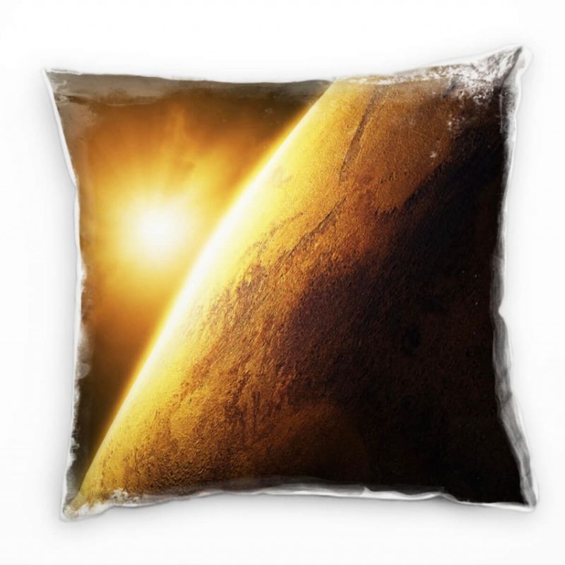 Natur, orange, schwarz, Universum, Mars Deko Kissen 40x40cm für Couch Sofa Lounge Zierkissen