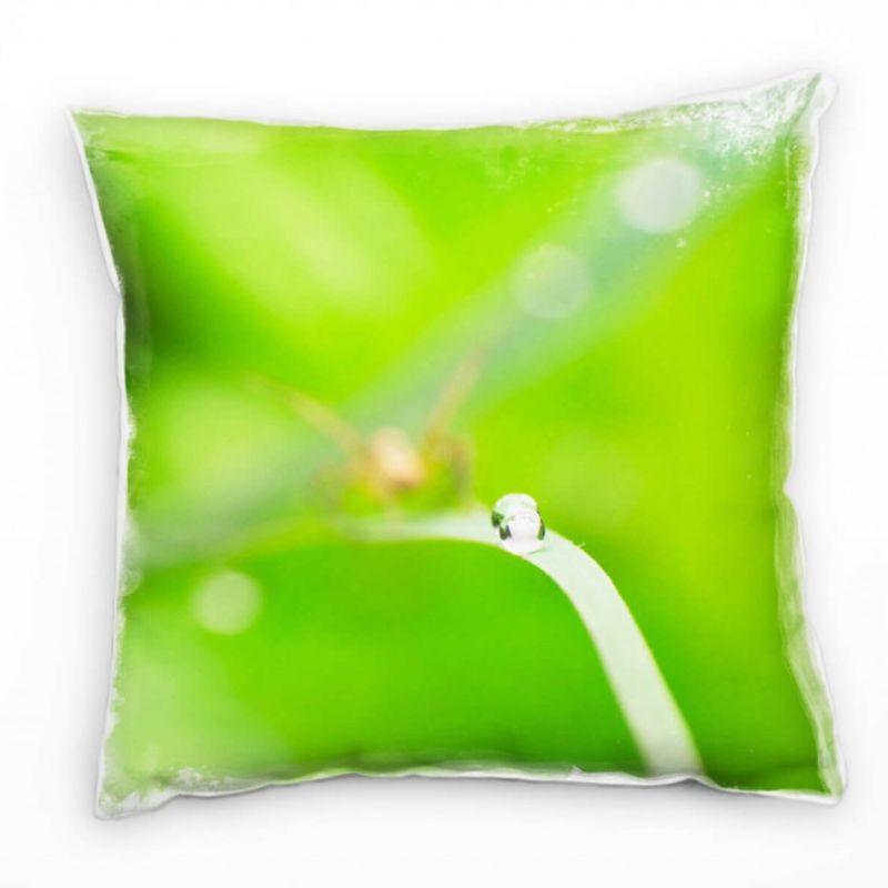 künstlerische Fotografie, grün, Wassertropfen, Fokus Deko Kissen 40x40cm für Couch Sofa Lounge Zierk