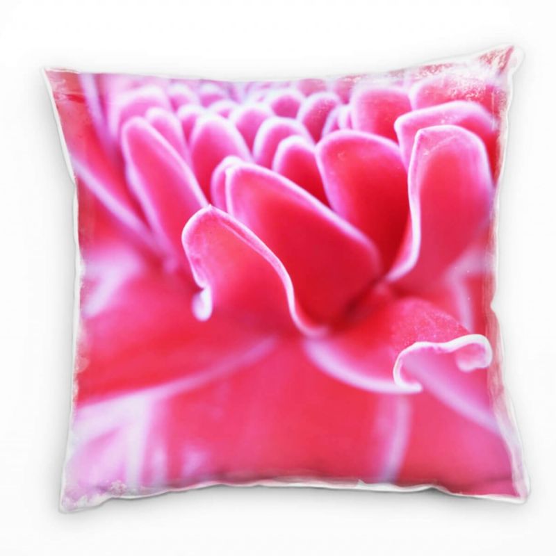 Macro, Blumen, Blüte, pink Deko Kissen 40x40cm für Couch Sofa Lounge Zierkissen