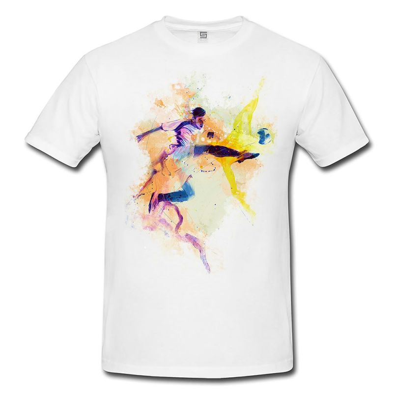 Fußball I  Herren und Damen T-Shirt Sport Motiv aus Paul Sinus Aquarell