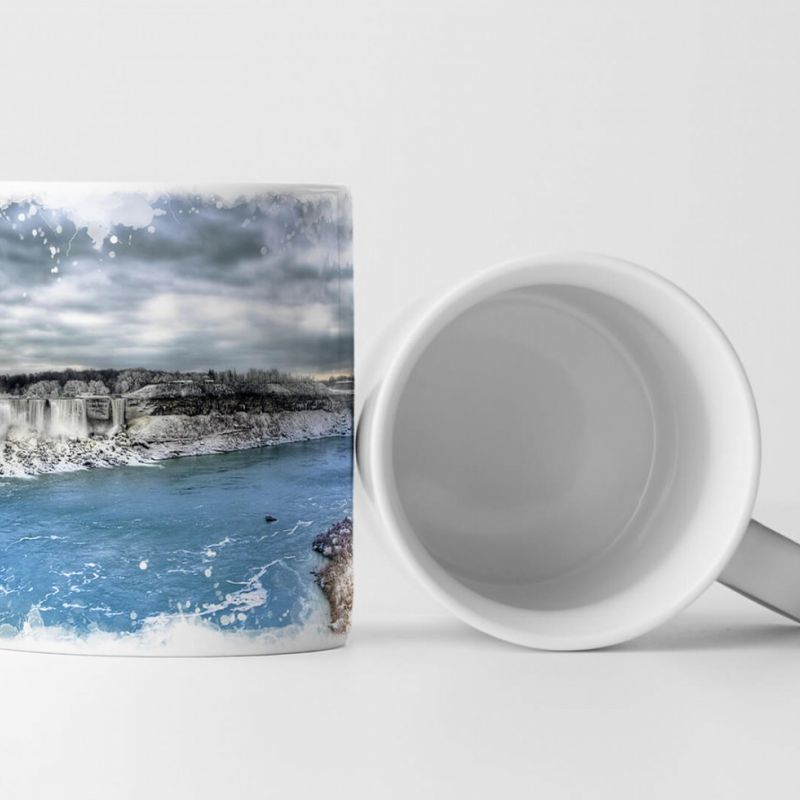 Tasse Geschenk Landschaftsfotografie – Niagara Wasserfall im Winter