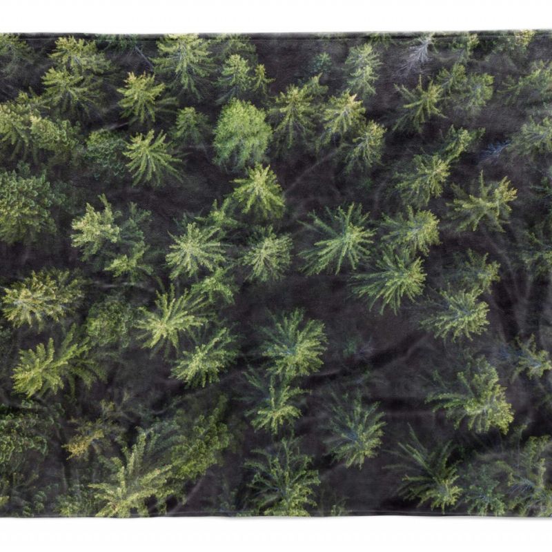 Handtuch Strandhandtuch Saunatuch Kuscheldecke  mit Fotomotiv Bäume Wald Vogelpe