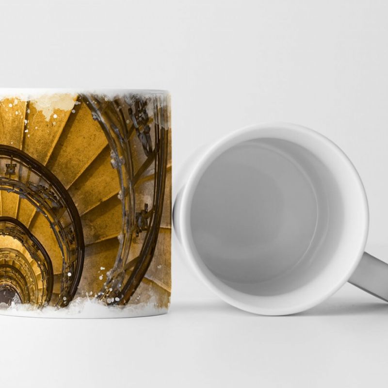 Tasse Geschenk Künstlerische Fotografie – Nostalgische Wendeltreppe