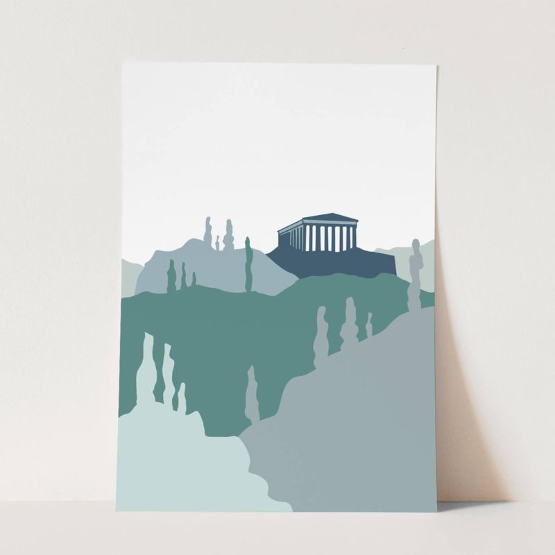 Abstrakte Illustration Athen Akropolis Antikes Griechenland Dekorativ