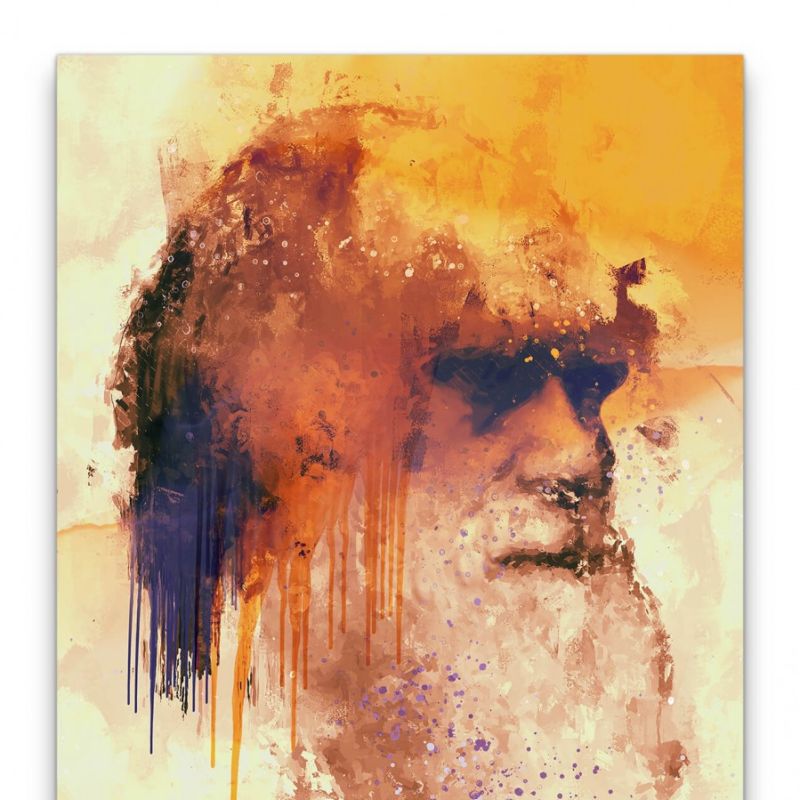 Charles Darwin Porträt Abstrakt Kunst Evolution Naturwissenschaftler 60x90cm Leinwandbild