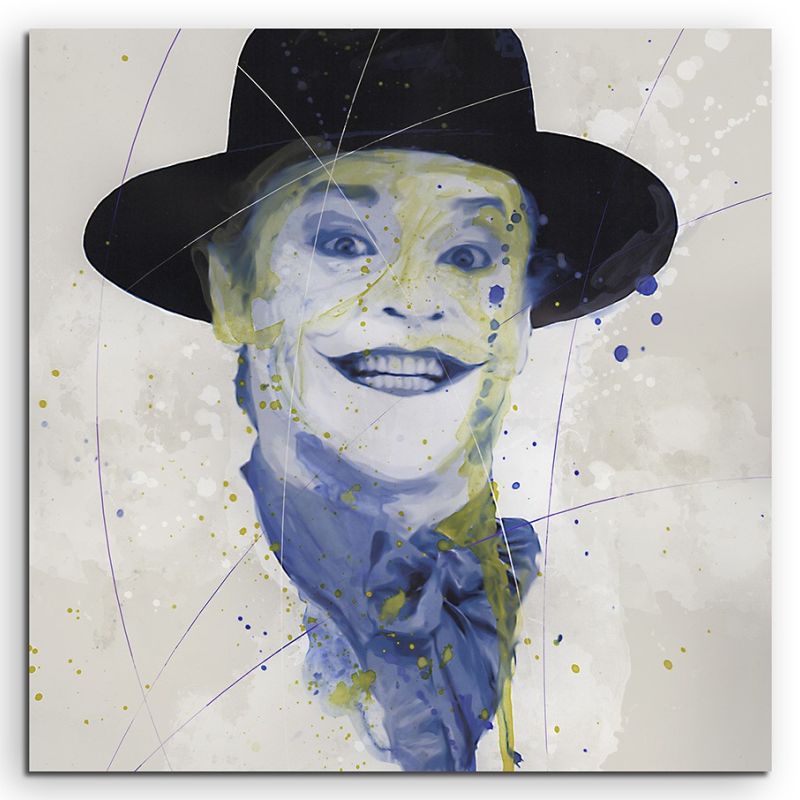 Jack Nicholson Joker Splash 60x60cm Kunstbild als Aquarell auf Leinwand