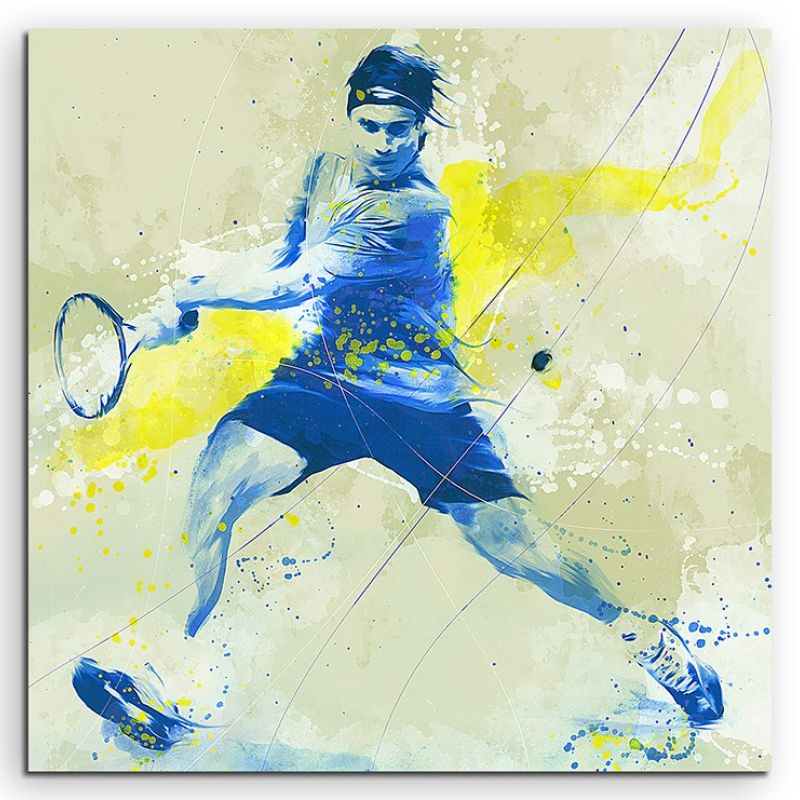 Tennis II 60x60cm SPORTBILDER Paul Sinus Art Splash Art Wandbild Aquarell Art