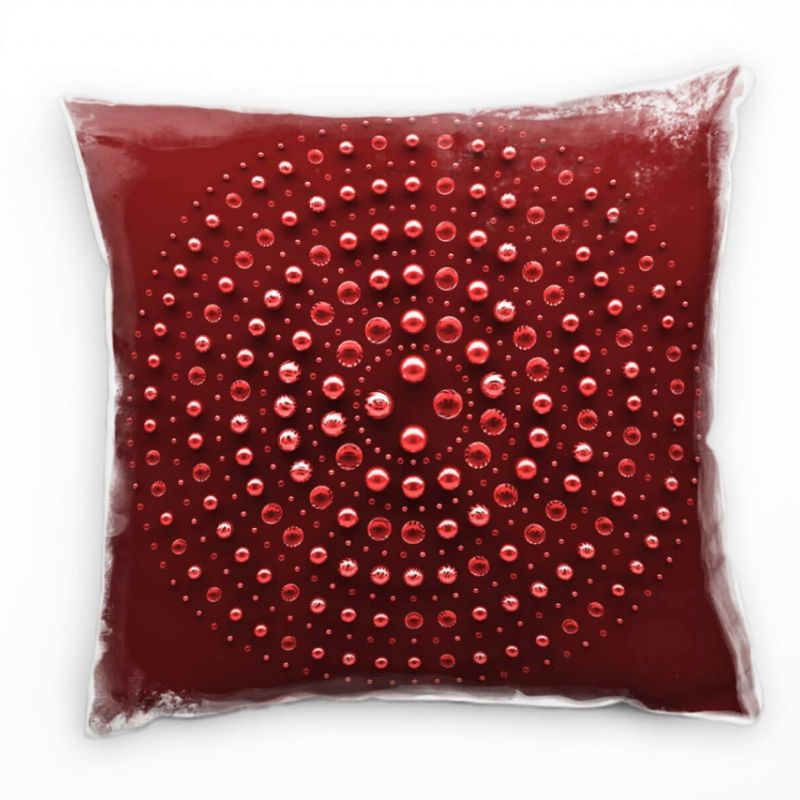 Abstrakt, Kugeln, Kreis, Metall, Glas, rot Deko Kissen 40x40cm für Couch Sofa Lounge Zierkissen