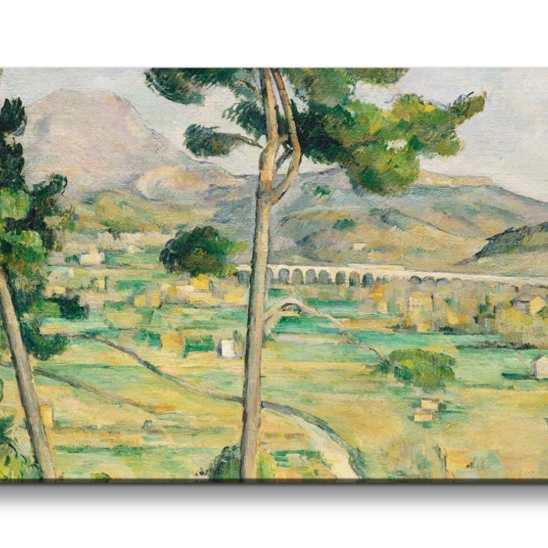 Remaster 120x60cm Paul Cézanne weltberühmtes Wandbild Mont Sainte-Victoire Landschaft Natur