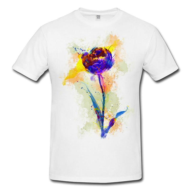 Blume VII Herren T- Shirt , Stylisch aus Paul Sinus Aquarell Color