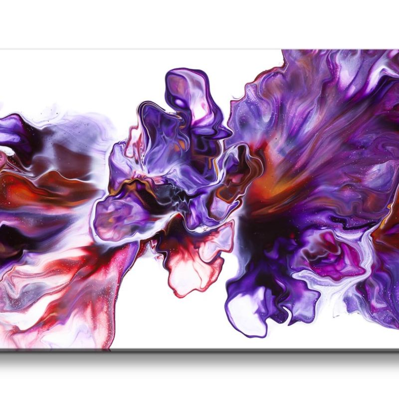 Leinwandbild 120x60cm Farben fließen ineinander Kunstvoll Modern Acrylic Fluid