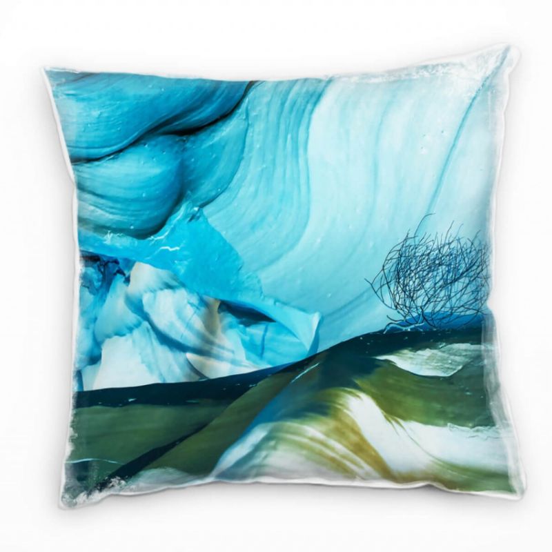 Abstrakt, Natur, Canyon, Fantasie, blau  Deko Kissen 40x40cm für Couch Sofa Lounge Zierkissen