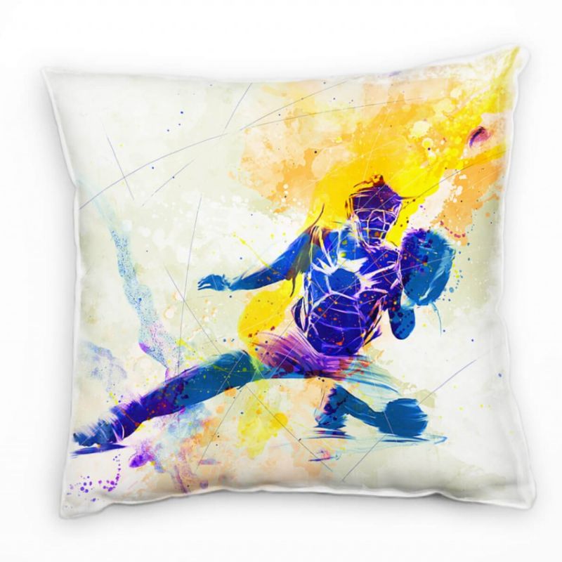 Baseball V Deko Kissen Bezug 40x40cm für Couch Sofa Lounge Zierkissen