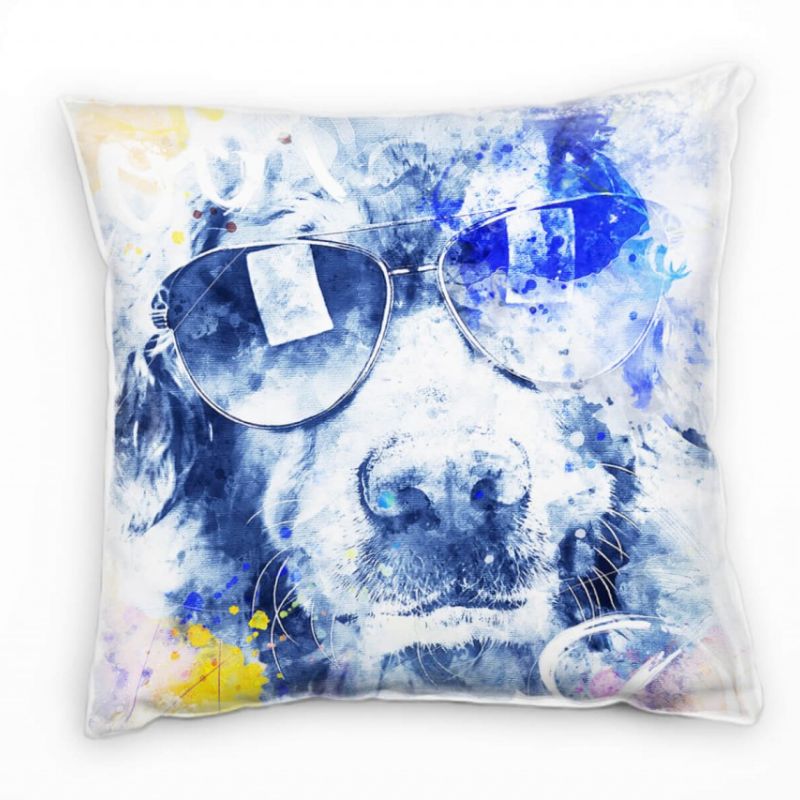 Cool Dog II Deko Kissen Bezug 40x40cm für Couch Sofa Lounge Zierkissen